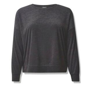 Torrid Sweatshirt Lightweight Black Terry Cloth Size 4X 26 NWT